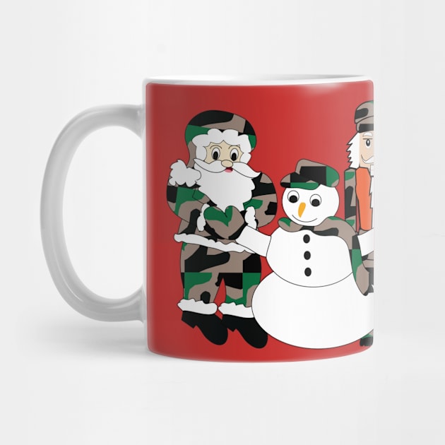 Camo Christmas, Santa Claus, snowman, nutcracker by sandyo2ly